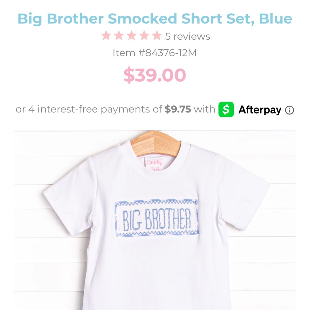 White and Blue Kids 'Big Brother' Shirt by